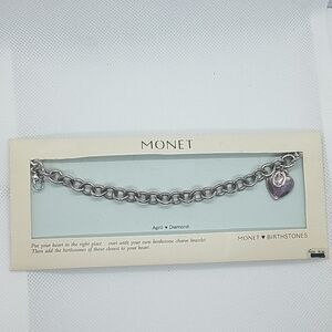 NWT Monet April Birthstone Charm Bracelet